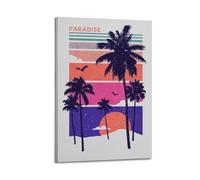 CENGLIS Poster de paysage Paradise Summer Palms.jpg - Art mural moderne sur toile - Décoration esthétique - 40 x 60 cm - Style cadre