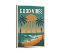 CENGLIS Poster de paysage Summer Good Vibes.jpg - Impression sur toile - Décoration murale moderne - 20 x 30 cm - Style cadre