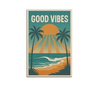 CENGLIS Poster de paysage Summer Good Vibes.jpg - Impression sur toile - Décoration murale moderne - 30 x 45 cm - Sans cadre
