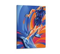 CENGLIS Poster de sport vintage avec motif athlète de course dynamique.jpg - Art mural moderne sur toile - Décoration esthétique - 30 x 45 cm - Style cadre