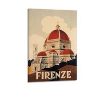 CENGLIS Poster de ville de Florence, dôme d'Italie, art mural moderne sur toile, décoration esthétique, 40 x 60 cm, style cadre