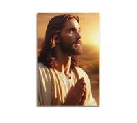 CENGLIS Poster Jésus en priant et bénédiction - Décoration murale moderne sur toile - Décoration esthétique - 20 x 30 cm - Style sans cadre