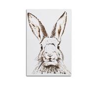 CENGLIS Poster moderne sur toile avec dessin de lapin blanc sans cadre 30 x 45 cm