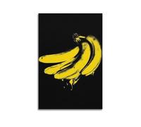 CENGLIS Poster mural moderne sur toile représentant un bouquet de bananes dessiné par un espace négatif - 40 x 60 cm - Sans cadre