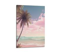CENGLIS Poster Paysage Pastel Summer Beach.jpg Poster Moderne Art Mural Toile Esthétique Décoration Peinture 50 x 75 cm Style Cadre