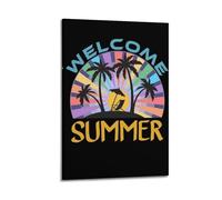 CENGLIS Poster Paysage Summer Colorful Welcome.jpg Poster Moderne Art Mural Toile Esthétique Décoration Peinture 50 x 75 cm Style Cadre