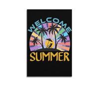 CENGLIS Poster Paysage Summer Colorful Welcome.jpg Poster Moderne Art Mural Toile Esthétique Décoration Peinture 30 x 45 cm Sans Cadre