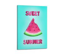 CENGLIS Poster Paysage Summer Watermelon Bite.jpg Poster Moderne Art mural Toile Esthétique Décoration Peinture 20 x 30 cm Style cadre