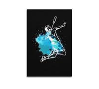 CENGLIS Poster vintage sport éclaboussures d'encre badminton.jpg poster moderne art mural toile esthétique décoration peinture 60 x 90 cm sans cadre