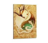 CENGLIS Poster zen Yin Yang Dragon et Phoenix - Art mural moderne sur toile - Décoration esthétique - 20 x 30 cm - Style cadre