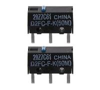 CENGPXGH Interrupteur d'origine D2FC-F-K point bleu 3 broches 50 m clics, A | Lot de 2 micro-interrupteurs à bouton souple d'origine 50 m Bleu point 3 broches 0,74 N 7 N Durée de vie