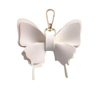 CENGPXGH Porte-clés élégant en cuir PU avec motif papillon de couleur délicate pour sac à main, décoration de voiture, accessoire de mode, facile à attacher