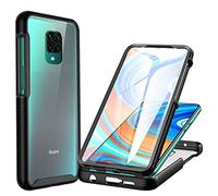 CENHUFO Coque Xiaomi Redmi Note 9S / Note 9 Pro, Antichoc Housse avec Protection écran, 360° Protégé Téléphone Etui Double Face Case Transparent Intégrale Coque pour Redmi Note 9S / 9 Pro - Noir