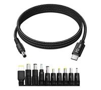 Cenifin 10 conseils USB C vers DC5521 5 5 x 2 1 mm Câble de charge d'alimentation 200 cm pour appareils photo et appareils auditifs de type C