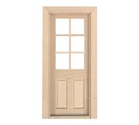 Cenifin Accessoires de maison de poupée en bois naturel à toucher Fenêtre de porte non peinte pour l'artisanat et le modélisme. Mains sur la porte et la fenêtre de maison de poupée en bois