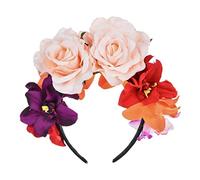 Cenifin Couronne de roses simulées Mexicaine pour femmes Jour des morts Halloween La décoration pour enfants Fête extérieure bon marché