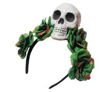 Cenifin Halloween Bride Devil Bandeau en dentelle sang foncé pour fête de carnaval Costume de jour du mort fait à la main Chapeau de diable Accessoires de costume d'Halloween