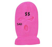 Cenifin Multiple Couleur Adulte Élastique Coupe-Vent Protection avec Trois Trous Exposé Cyclisme Hiver Ski Tricot Bonnets Chapeaux pour Femmes Adultes et Adolescents, Rouge chiné, taille unique