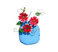 Cenifin Vase artistique peint à la main en fer à monter au mur Décoration pour jardin de maison Décoration murale Escalade Vine Accessoire d'art rural
