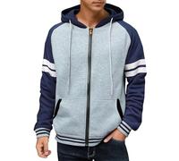 Cenlang à Capuche DéContracté à Poignets CôTeléS pour Homme, Style Sport, Printemps/Automne, avec Motif Patchwork Et Poches Pull Homme sans