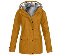 Cenlang Coupe Vent Femme Impermeable Trench Coat Femme Veste IntéRieur Capote Pluie Veste Mi Saison ImperméAble Chic ImperméAble LéGèRe Jacket Coupe Vent Double Women's Raincoat
