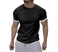 Cenlang T-Shirt à Col Rond Respirant Confortable pour Hommes Printemps éTé Sports DéContractéS T-Shirt Blanc Homme Lot