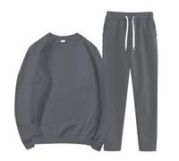 Cenlang Women's Fashionable Sports Casual Solid Color Jacket Sweatshirt Trousers Round Neck Suit Features: Pyjama Fille 8 Ans Hiver