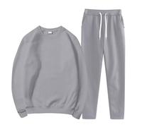 Cenlang Women's Fashionable Sports Casual Solid Color Jacket Sweatshirt Trousers Round Neck Suit Features: Pyjama Fille 8 Ans Hiver