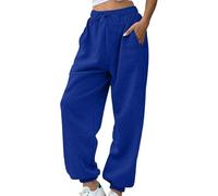 Cenlang Women's Sweatpants Petite Length Pockets Pants Casual Workout Athletic Joggers Waist Short Boxe Bleu