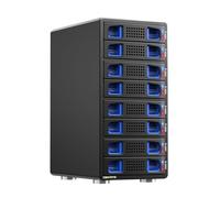 CENMATE Boîtier pour Disque Dur Raid 8 Baies avec Ventilateur pour 2.5/3.5" SATA HDD/SSD avec câble USB A/C 3.0, Boîtier pour Disque Dur 3.5 160TB, supporte 7 Modes Raid, Max 5 Gbit/s