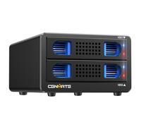 CENMATE Boîtier Raid 2 Baie en Aluminium avec Ventilateur pour Disque Dur de 2,5/3,5 SATA HDD/SSD avec USB A/C 3.0, Boîtier de Disque Dur sans Outil avec 4 Modes Raid