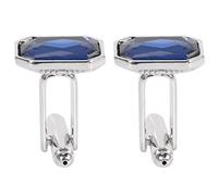 CENMEN 1 paire de boutons de manchette en verre coloré de diamant tendance pour mariage affaires robe femme homme cadeau présent (bleu), Un tamaño, Alliage