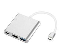 CENMEN Adaptateur USB C une, multiport USB type C 4K, USB3.0 et USB C compatible avec convertisseur de port d'alimentation