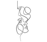 CENMEN Art mural en métal pour chambre à coucher, design minimaliste, sculptures décoratives pour les amateurs de lignes qui s'embrassent, décoration d'intérieur, salle de bain