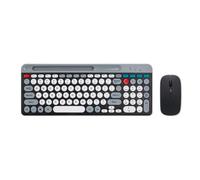 CENMEN Clavier et souris sans Bluetooth avec touches rondes, compatibles avec tablettes et ordinateurs portables, couleur noire