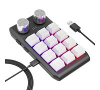 CENMEN Clavier personnalisé volume bouton programmation Macro Gaming Hotswap Clavier blanc, 12 touches, 2 boutons Bluetooth