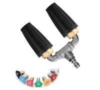 CENMEN Double buse turbo pour nettoyeur haute pression, buse rotative à 360°, double nettoyeur turbo avec 7 embouts de buse