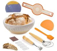 CENMEN Ensemble de corbeilles à pain avec couteau de coupe rond et grattoir à pâte