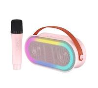 CENMEN Ensemble de microphone pour téléphone portable avec haut-parleur extérieur, avec microphone, pour enfants, famille, KTV, lumière colorée, pièces de rechange