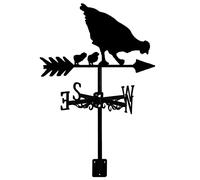 CENMEN Girouette de poule et poussins - Silhouette de girouette de poule rétro - Indicateur de direction du vent pour ferme en plein air