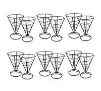CENMEN Lot de 12 étagères métalliques pour aliments en forme de cône, frites, support de présentation pour poulet
