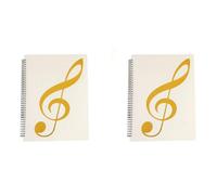 CENMEN Lot de 2 dossiers de partitions, capacité de 60 pages, support pour partitions, format A4, inscriptible et amovible (blanc)