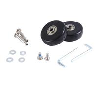 CENMEN Lot de 2 roues de rechange pour bagages, valises, roulettes pivotantes, noires, respectueuses de l'environnement, PU + acier au , 45 x 18 mm, roulements et kits de réparation