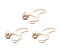 CENMEN Lot de 3 pince-nez en caoutchouc élastique beige pour la natation