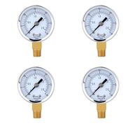 CENMEN Lot de 4 manomètres - 0-30 psi 0-2 bar - Mini manomètre à cadran - Compresseur - Jauge de pression hydraulique - Double échelle