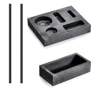 CENMEN Lot de 4 moules à lingots 5 en 1, moule à creuset de 1 kg, 2 bâtons d'agitation pour fondre, facile à utiliser