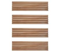 CENMEN Lot de 4 présentoirs à bijoux en bois massif naturel