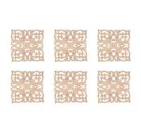 CENMEN Lot de 6 autocollants en bois de style européen pour sculpture sur bois véritable 20 x 20 x 1 cm
