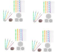 CENMEN Lot de 64 outils de pointillage mandala pour peinture sur roches, kit de pochoirs mandala, stylet, argile, sculpture, outils de sculpture