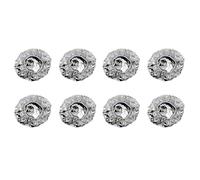 CENMEN Lot de 8 bonnets de douche élastiques en feuille d'aluminium pour femme - Argenté